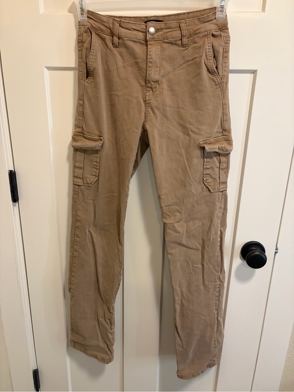 Well Worn Womens Brown Cargo Pants — Slim Utility Style
